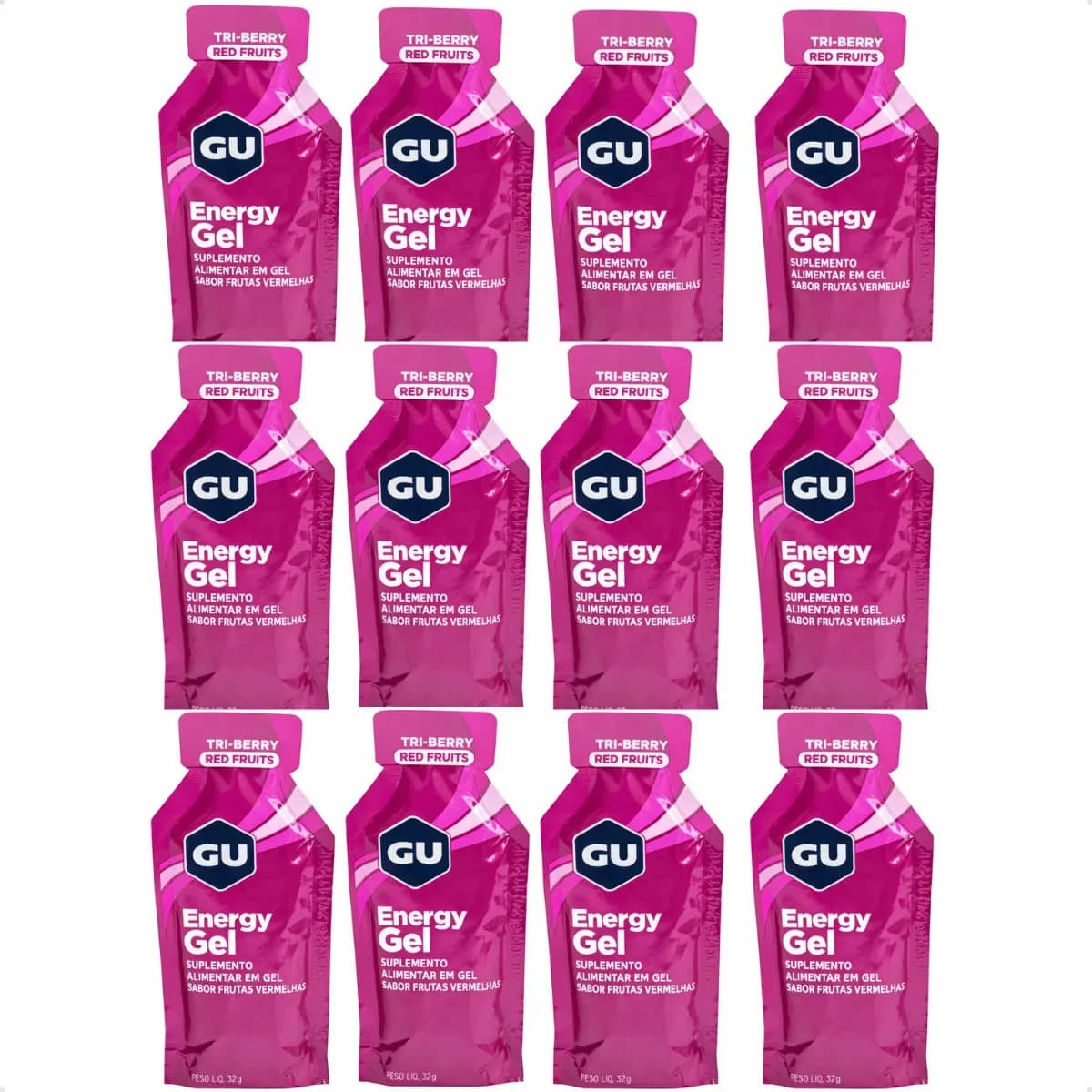 Gu Energy Gel+ Cafeina Frutas Vermelhas